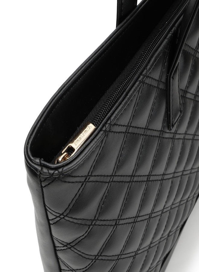 Fastrack Quilttote | Quilted Faux-Leather Laptop Tote For Women | 14-Inch Laptop Compatible Office & Casual Carry - Image 3